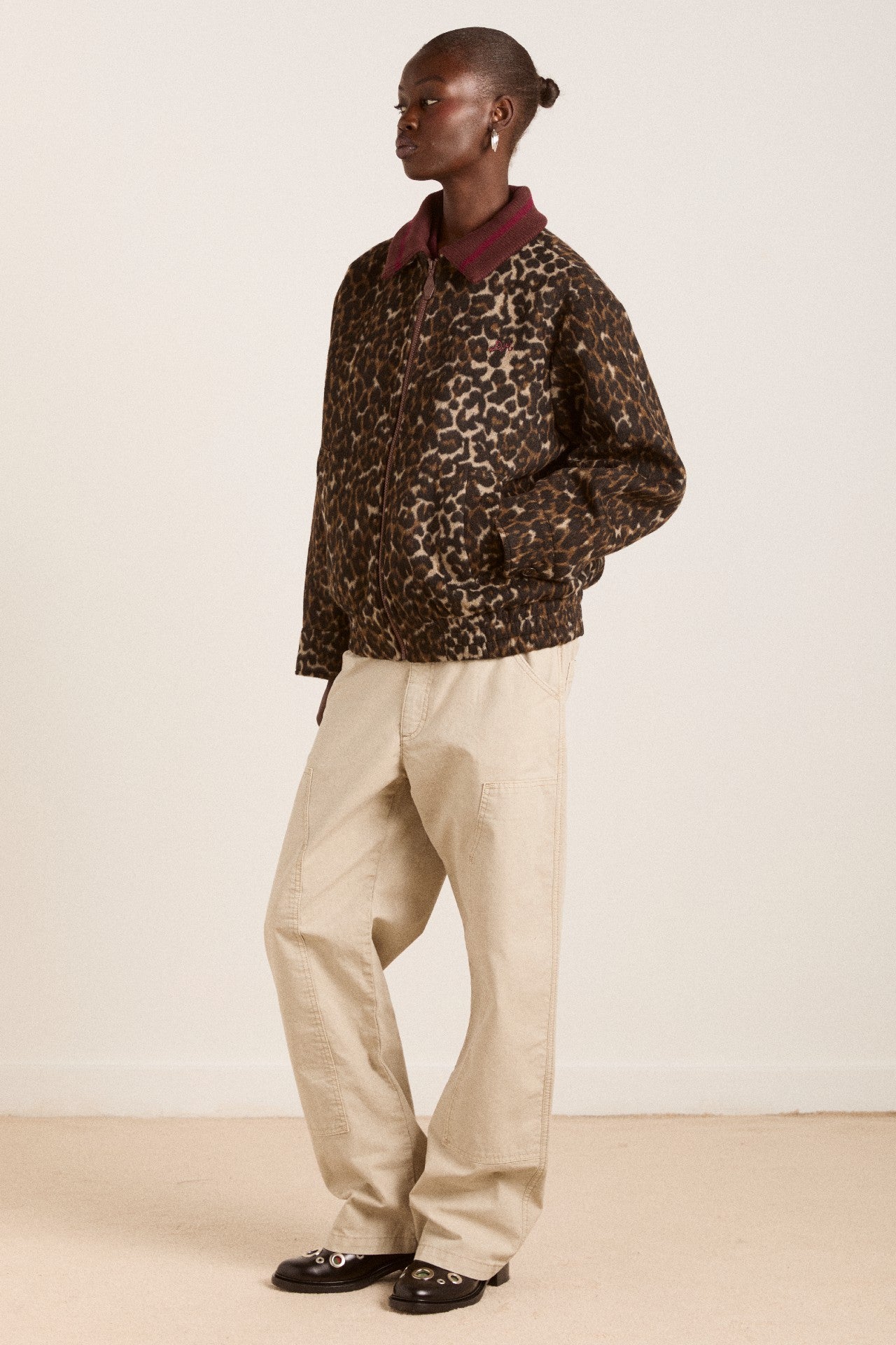 Damson Madder Pixie Bomber Jacket - Leopard