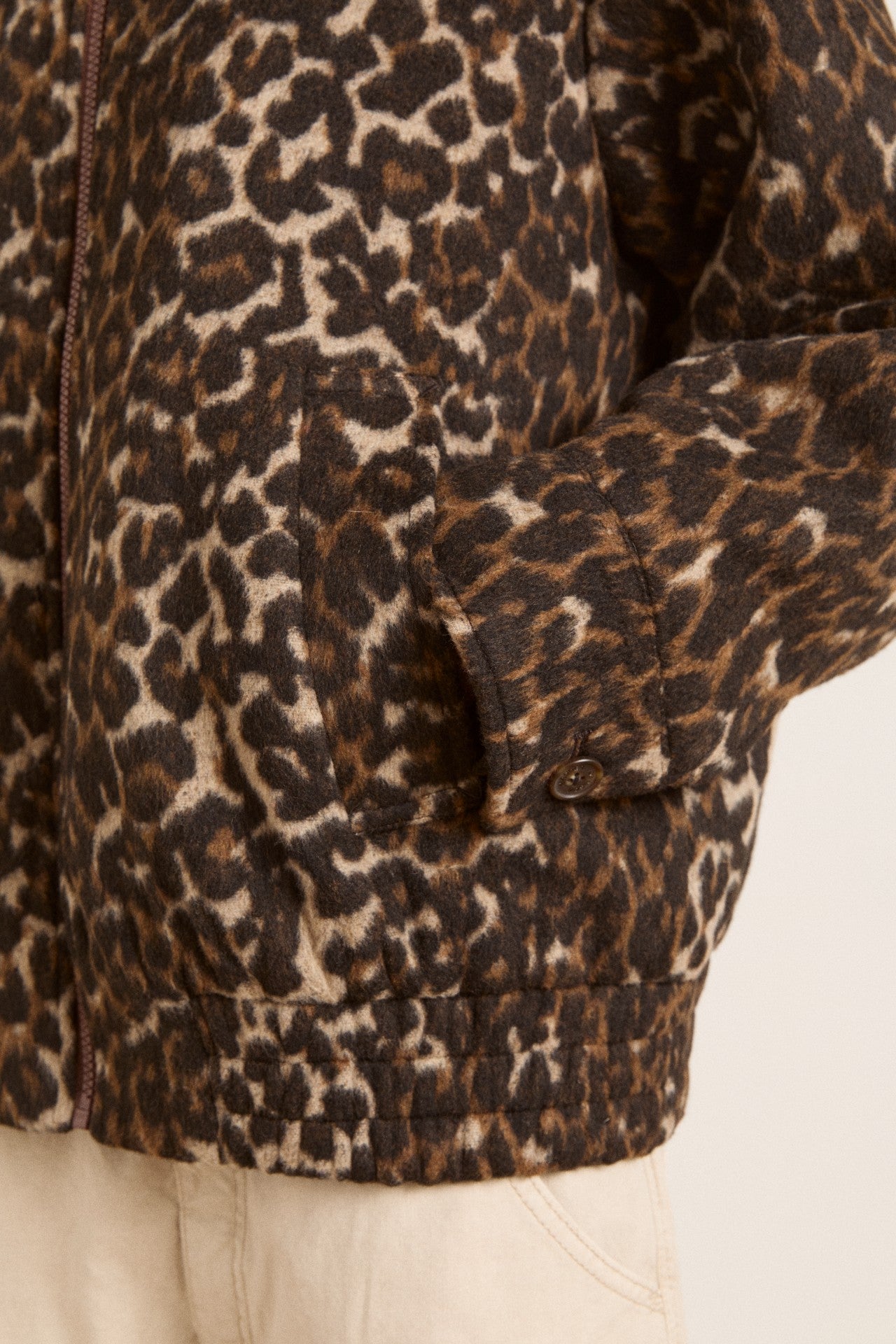 Damson Madder Pixie Bomber Jacket - Leopard