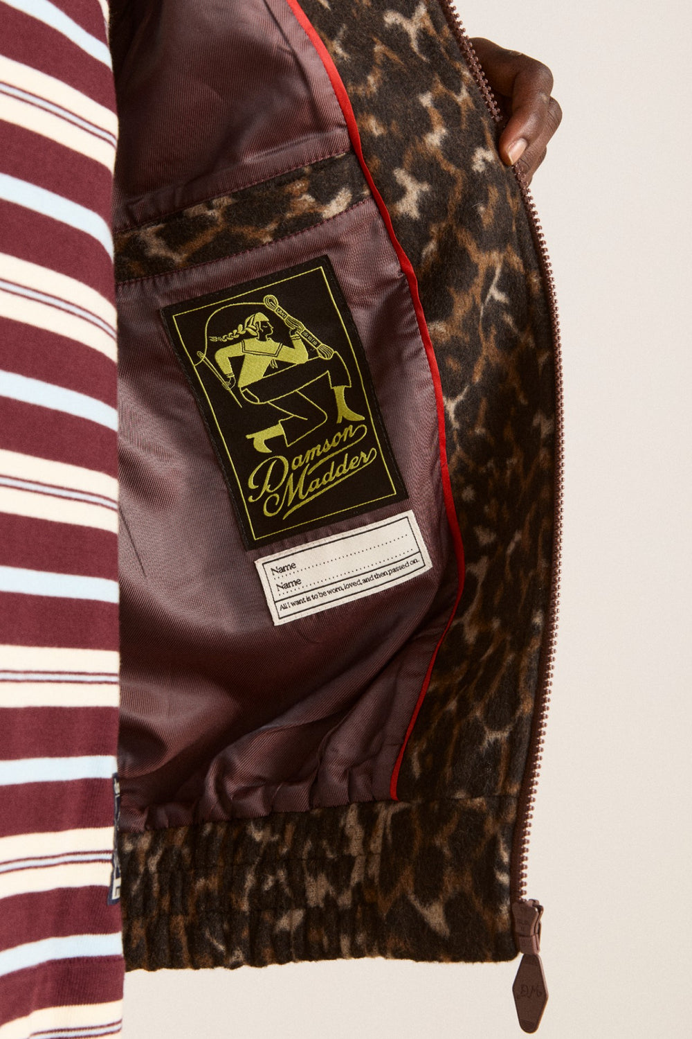 Damson Madder Pixie Bomber Jacket - Leopard