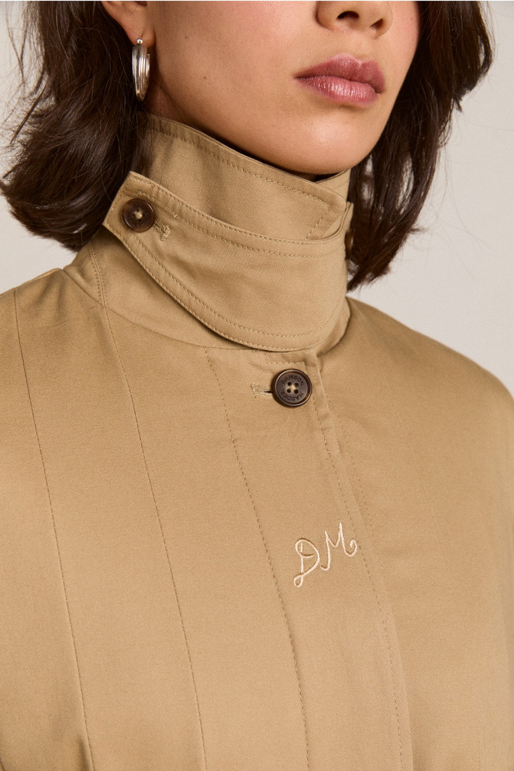 Damson Madder sofia pleated trench - light stone