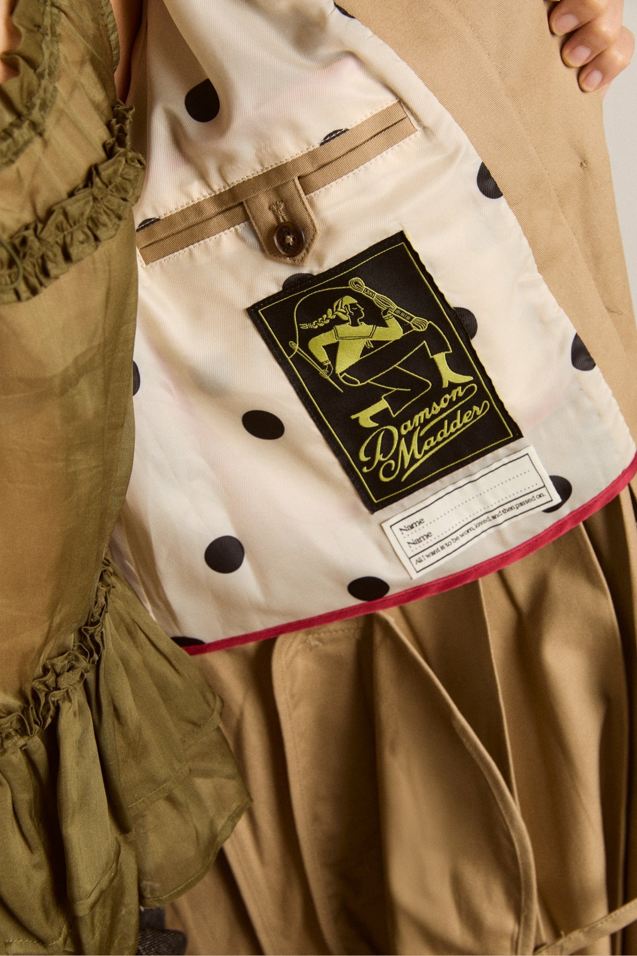 Damson Madder sofia pleated trench - light stone
