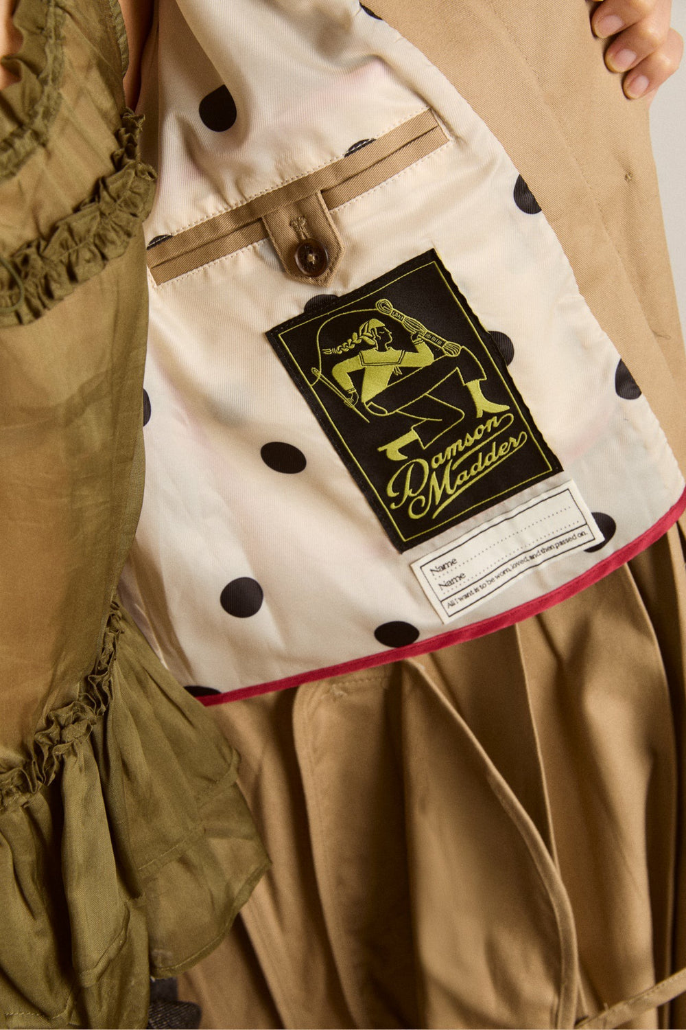 Damson Madder sofia pleated trench - light stone