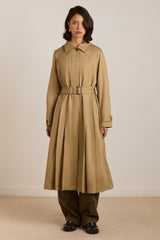 Damson Madder sofia pleated trench - light stone