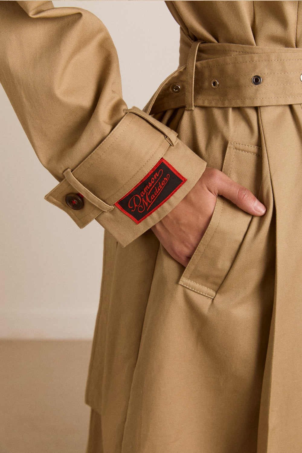 Damson Madder sofia pleated trench - light stone