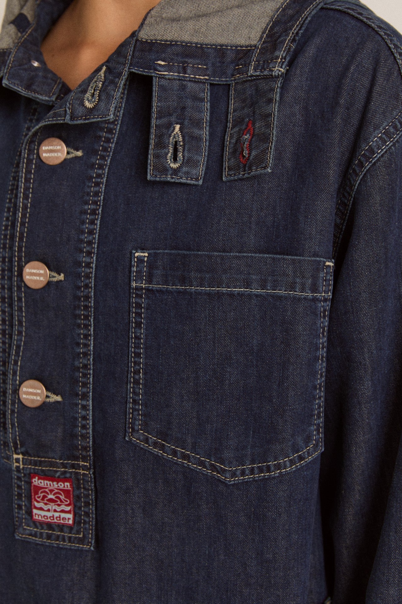 Damson Madder briar hoodie neptune wash