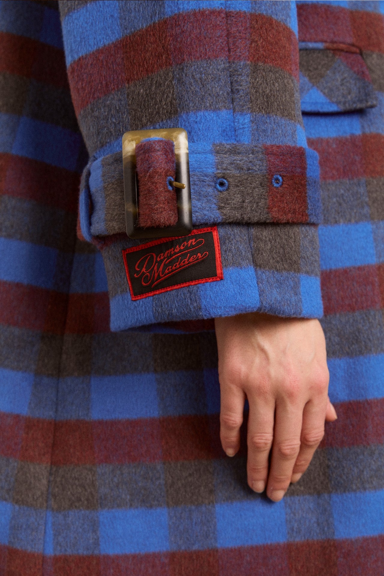 Damson Madder vivi wool coat - blue/brick