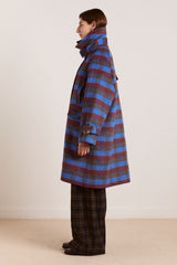 Damson Madder vivi wool coat - blue/brick