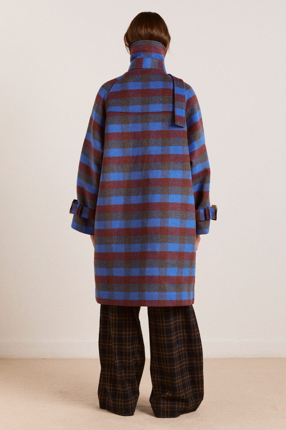 Damson Madder vivi wool coat - blue/brick