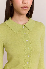 Damson Madder voula wool and cashmere blend cardigan - lime