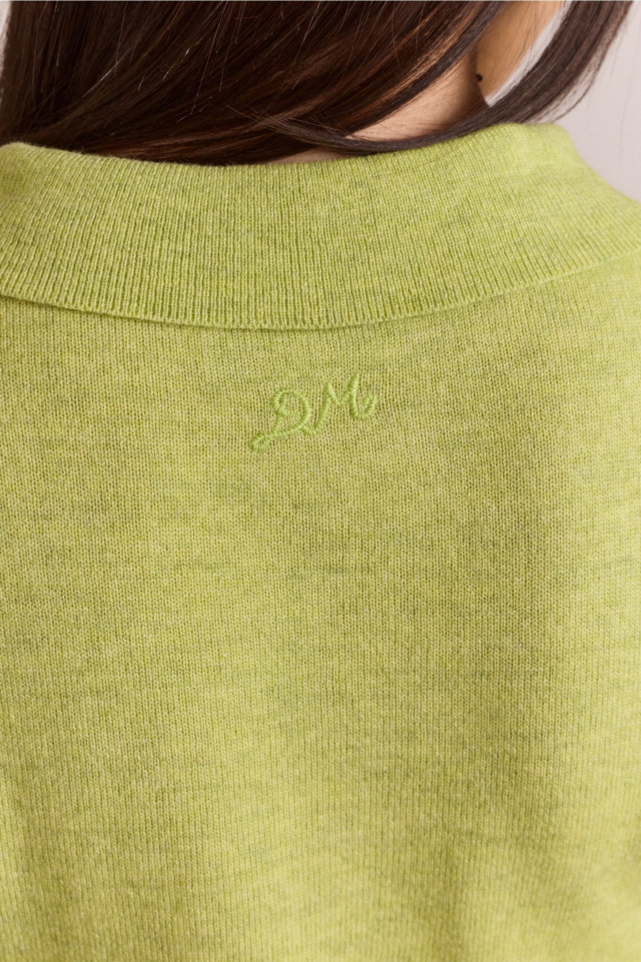 Damson Madder voula wool and cashmere blend cardigan - lime