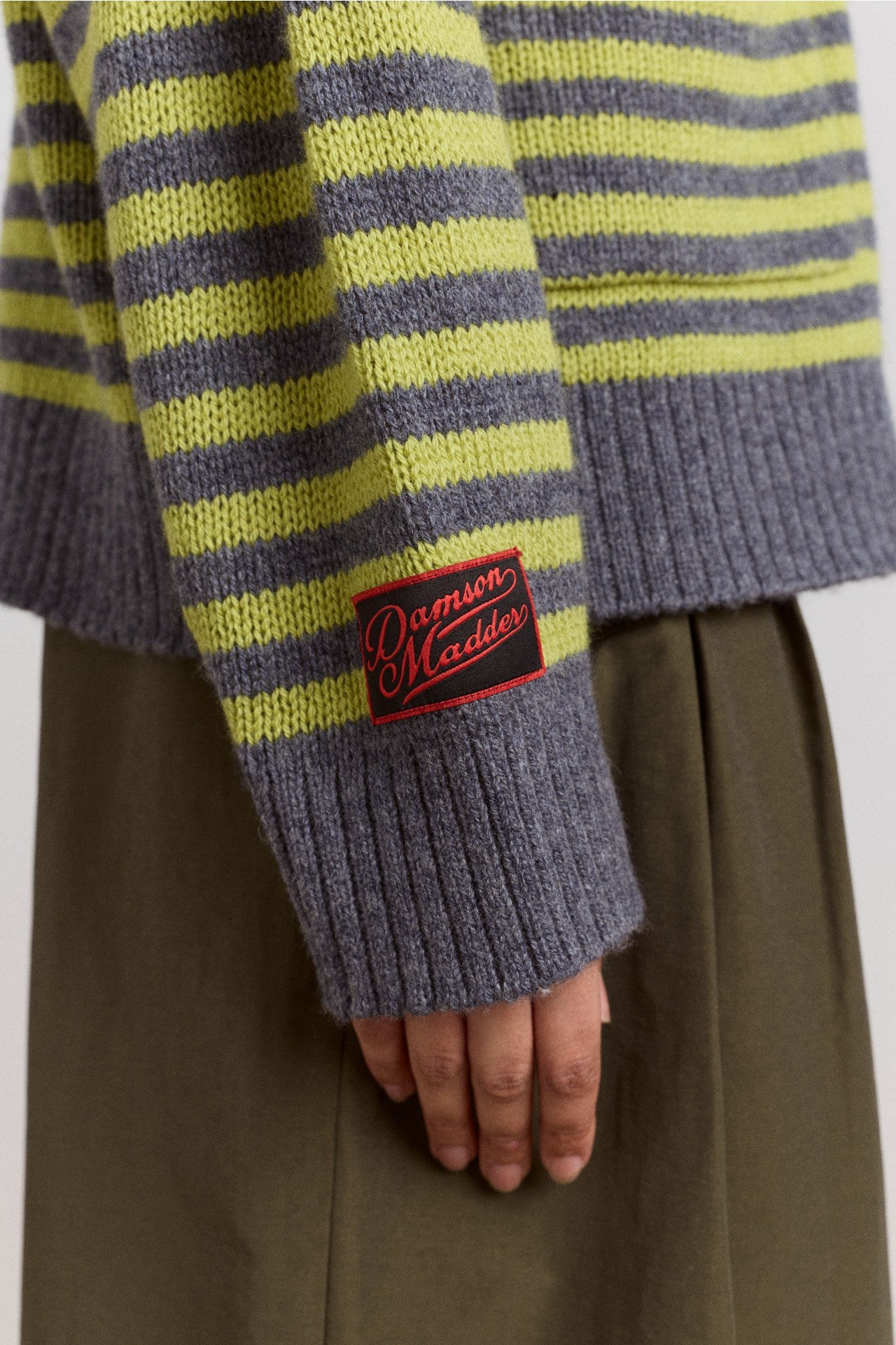 Damson Madder anouk cardigan with removable hood - olive/grey