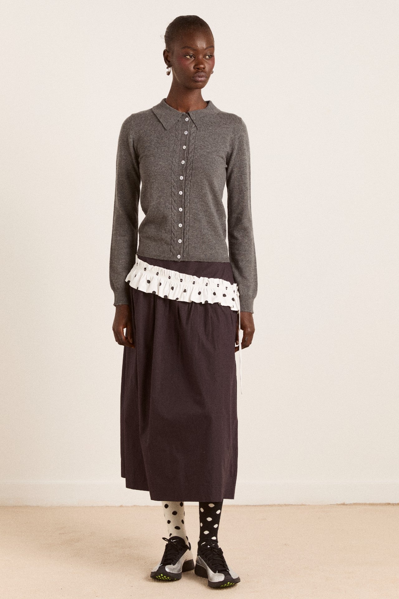 Damson Madder voula wool and cashmere blend cardigan - charcoal