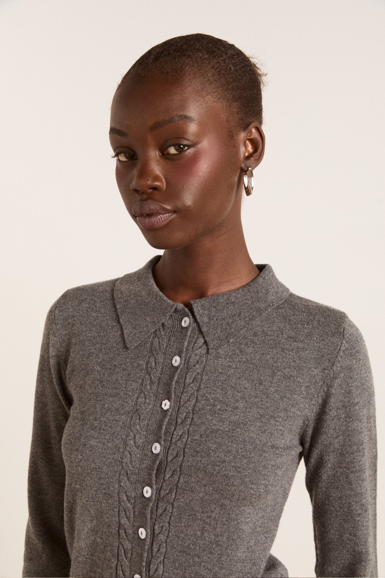 Damson Madder voula wool and cashmere blend cardigan - charcoal