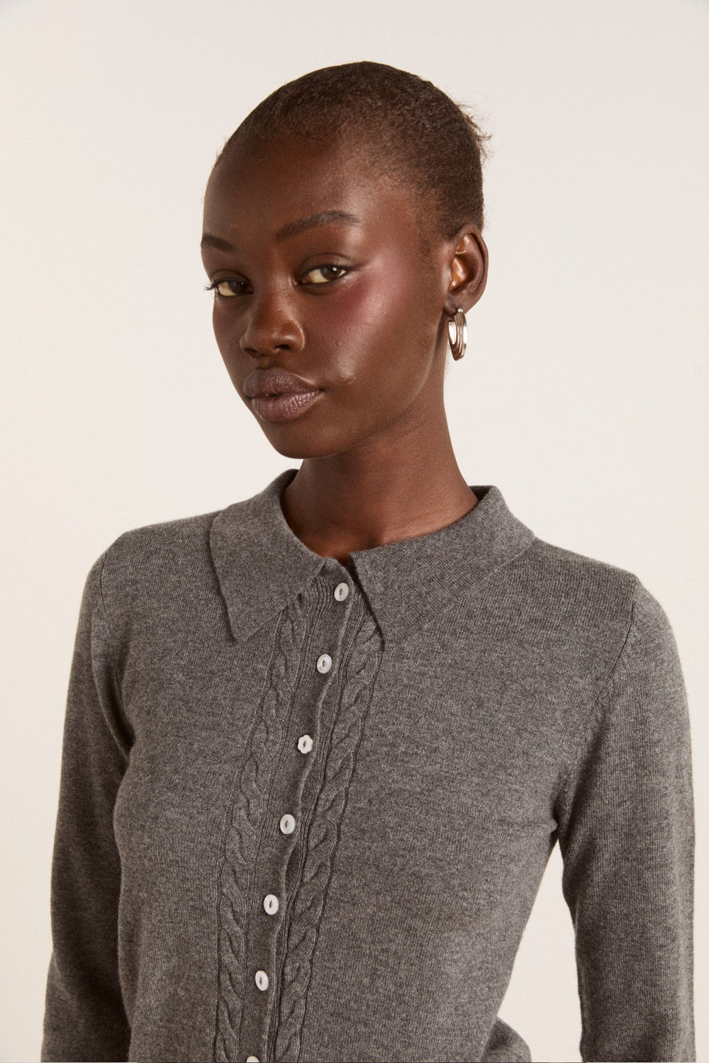 Damson Madder voula wool and cashmere blend cardigan - charcoal