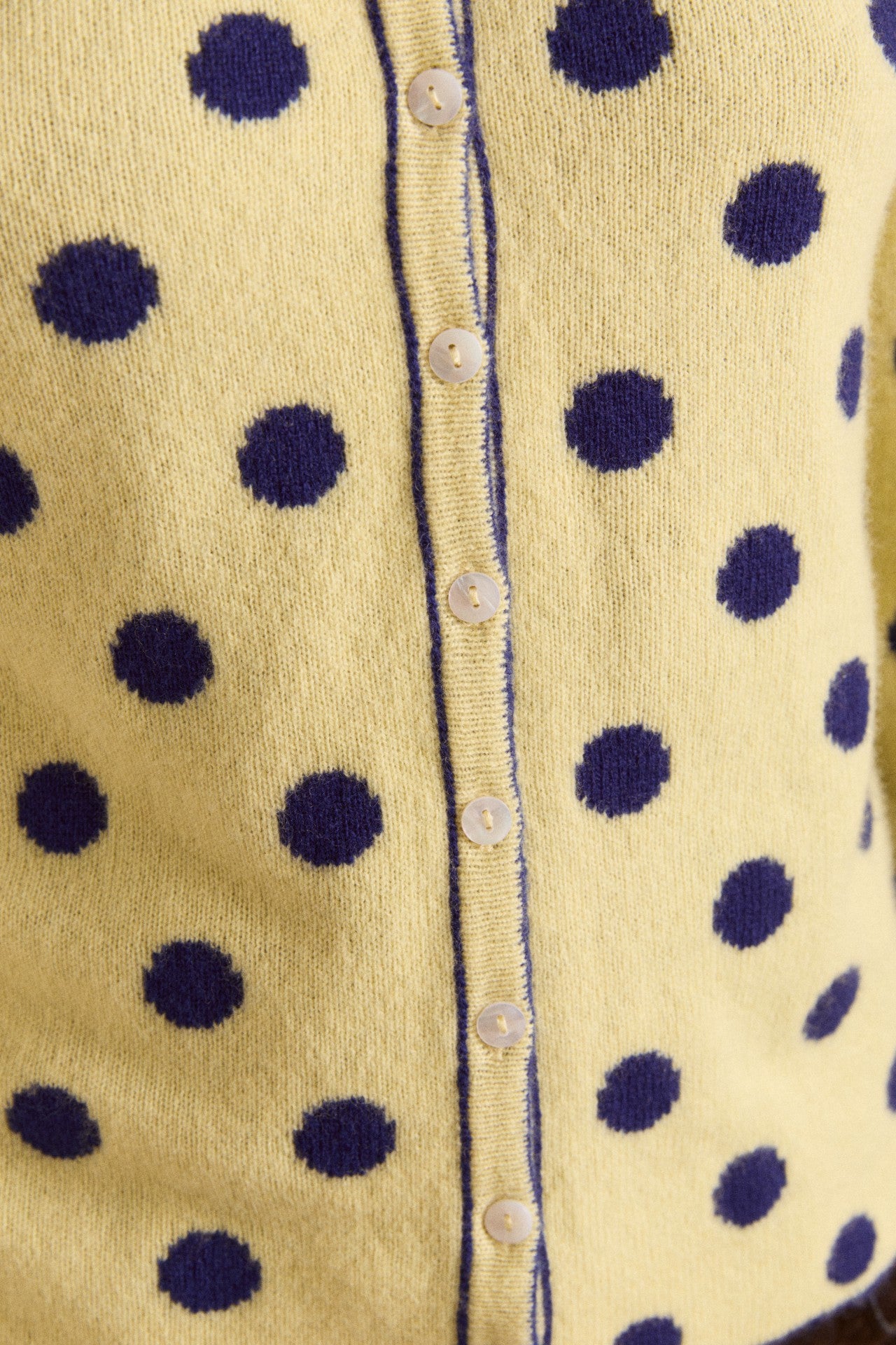 Damson Madder tabitha reversible merino wool cardigan -navy/butter