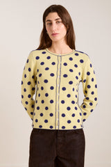 Damson Madder tabitha reversible merino wool cardigan -navy/butter