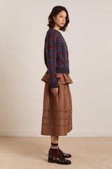 Damson Madder minah merino wool cardigan - brushed check