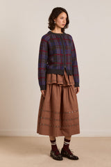 Damson Madder minah merino wool cardigan - brushed check