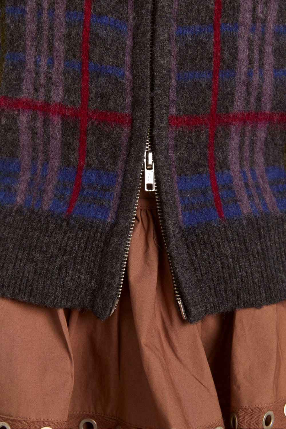 Damson Madder minah merino wool cardigan - brushed check