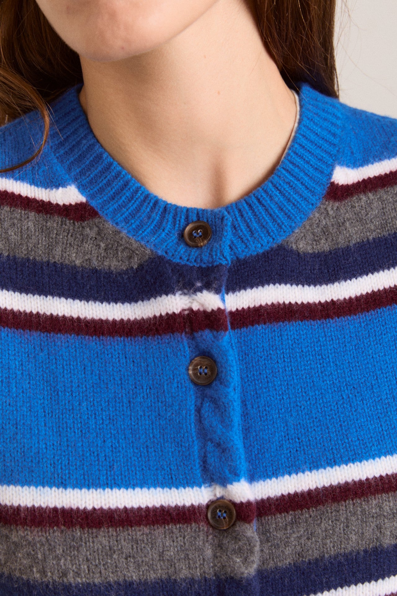 Damson Madder sofie merino wool vest - blue stripe