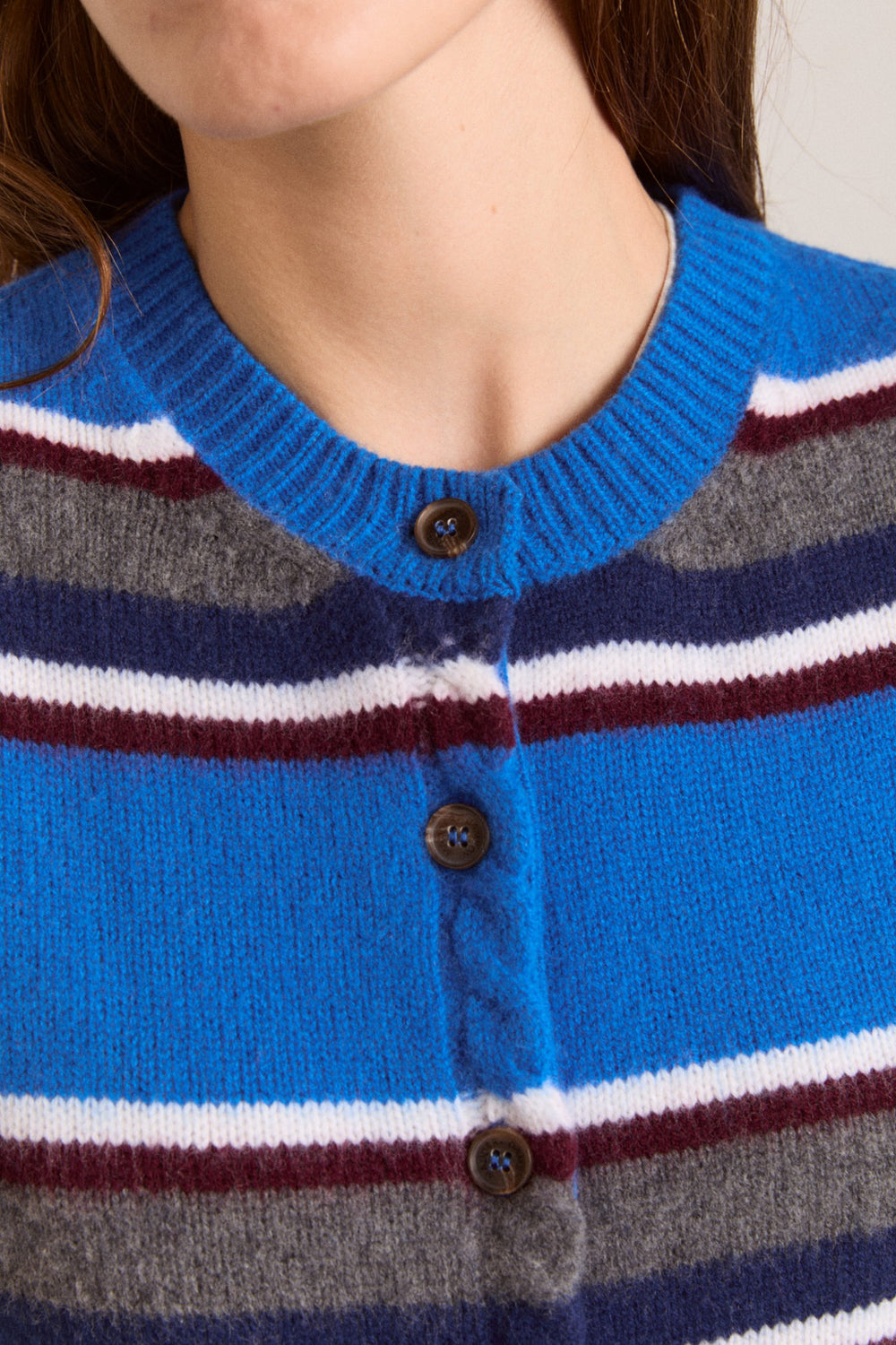 Damson Madder sofie merino wool vest - blue stripe