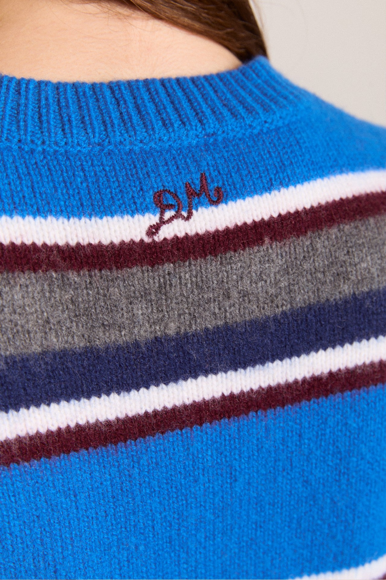 Damson Madder sofie merino wool vest - blue stripe