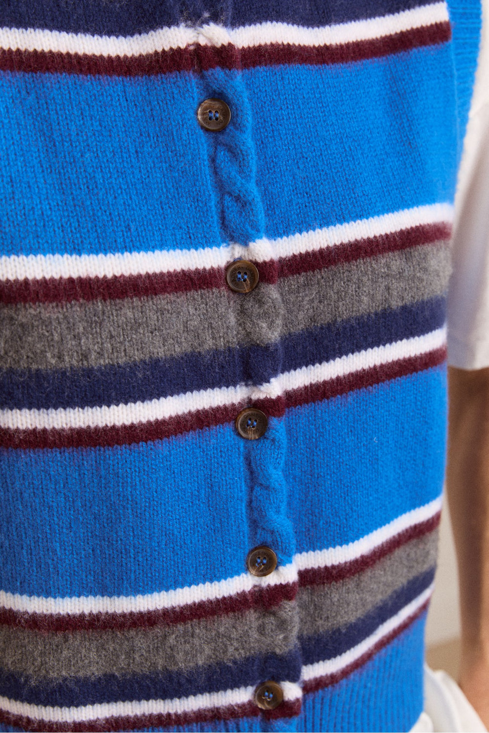 Damson Madder sofie merino wool vest - blue stripe