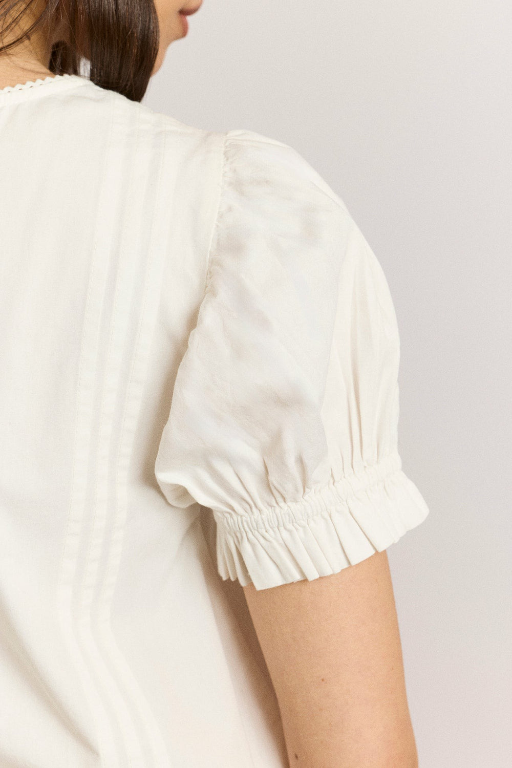 Damson Madder mabel lace insert blouse - white