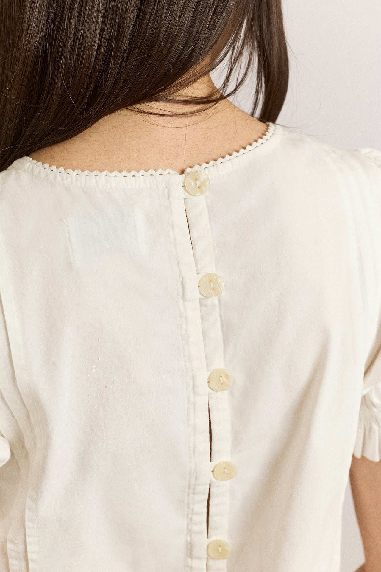 Damson Madder mabel lace insert blouse - white