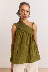 Damson Madder alma cami - olive taffeta