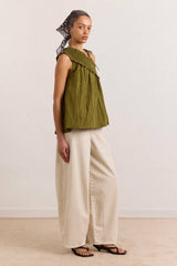 Damson Madder alma cami - olive taffeta