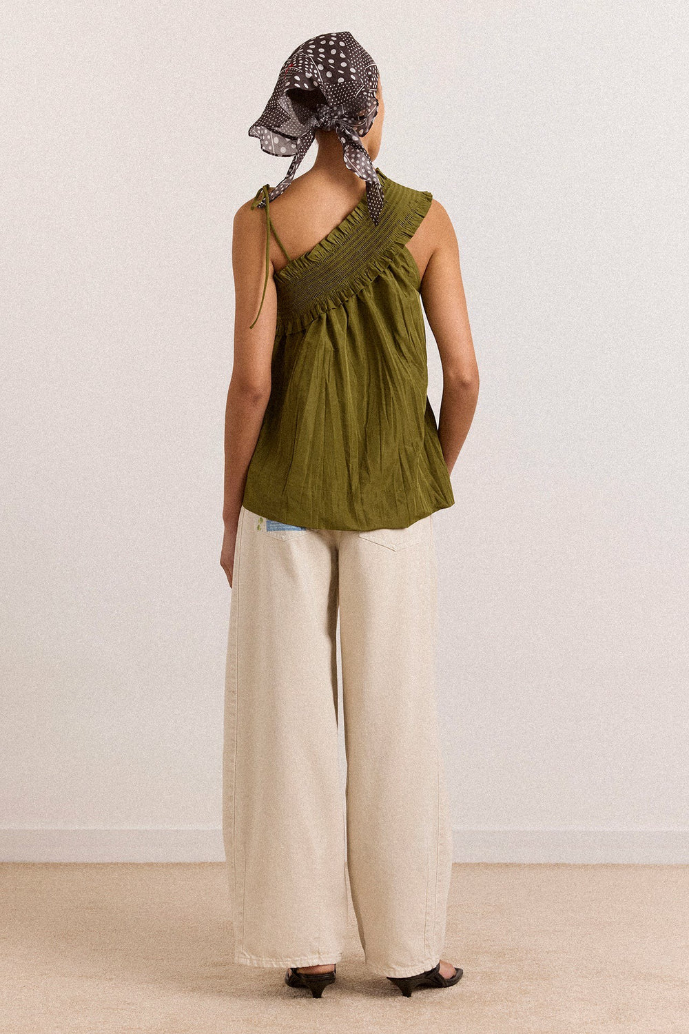 Damson Madder alma cami - olive taffeta
