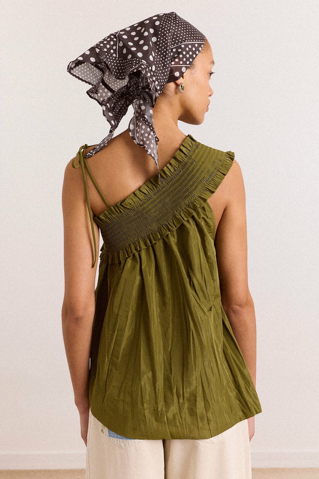 Damson Madder alma cami - olive taffeta