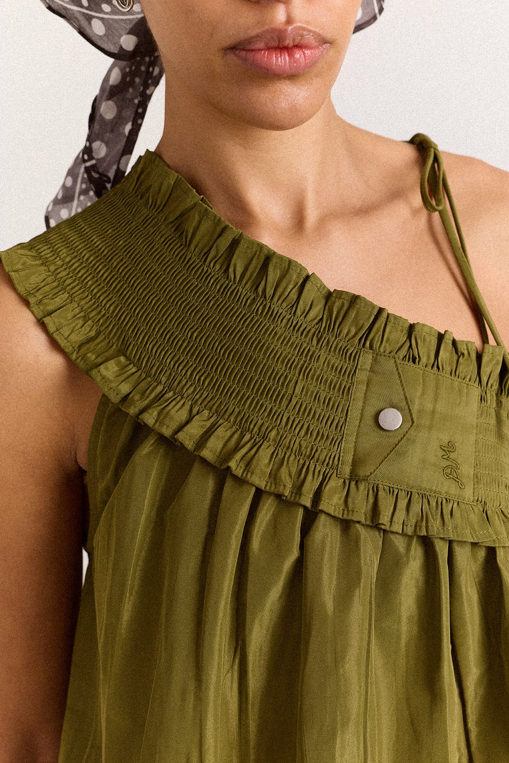 Damson Madder alma cami - olive taffeta