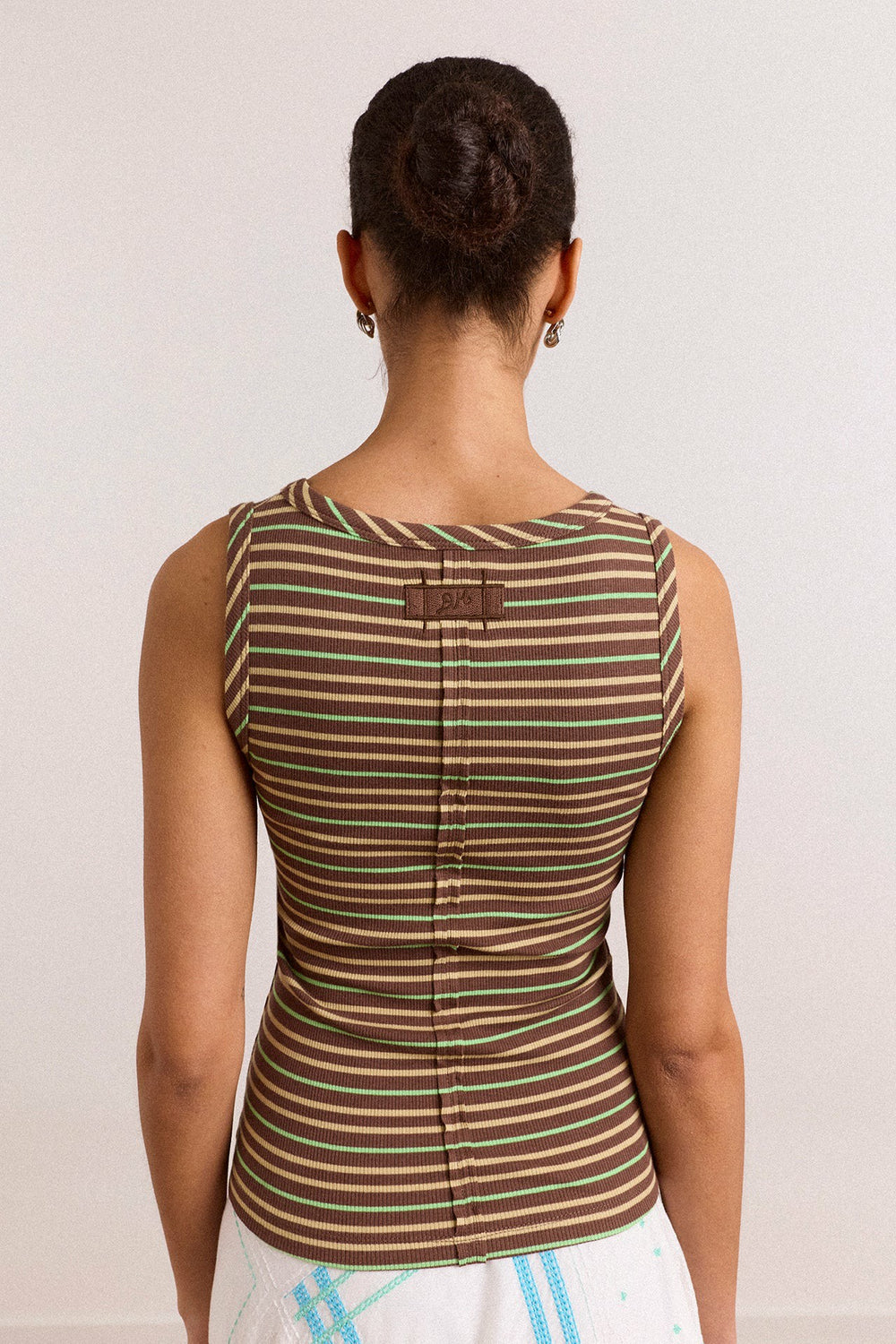 Damson Madder arlea v-neck tank - brown stripe