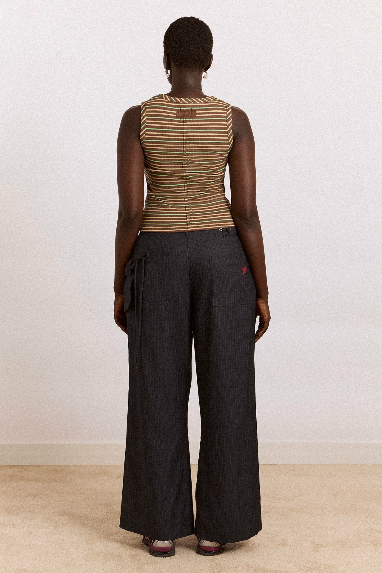 Damson Madder arlea v-neck tank - brown stripe