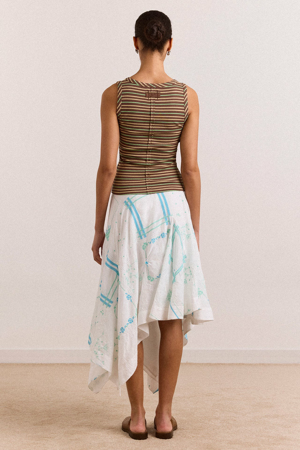 Damson Madder arlea v-neck tank - brown stripe