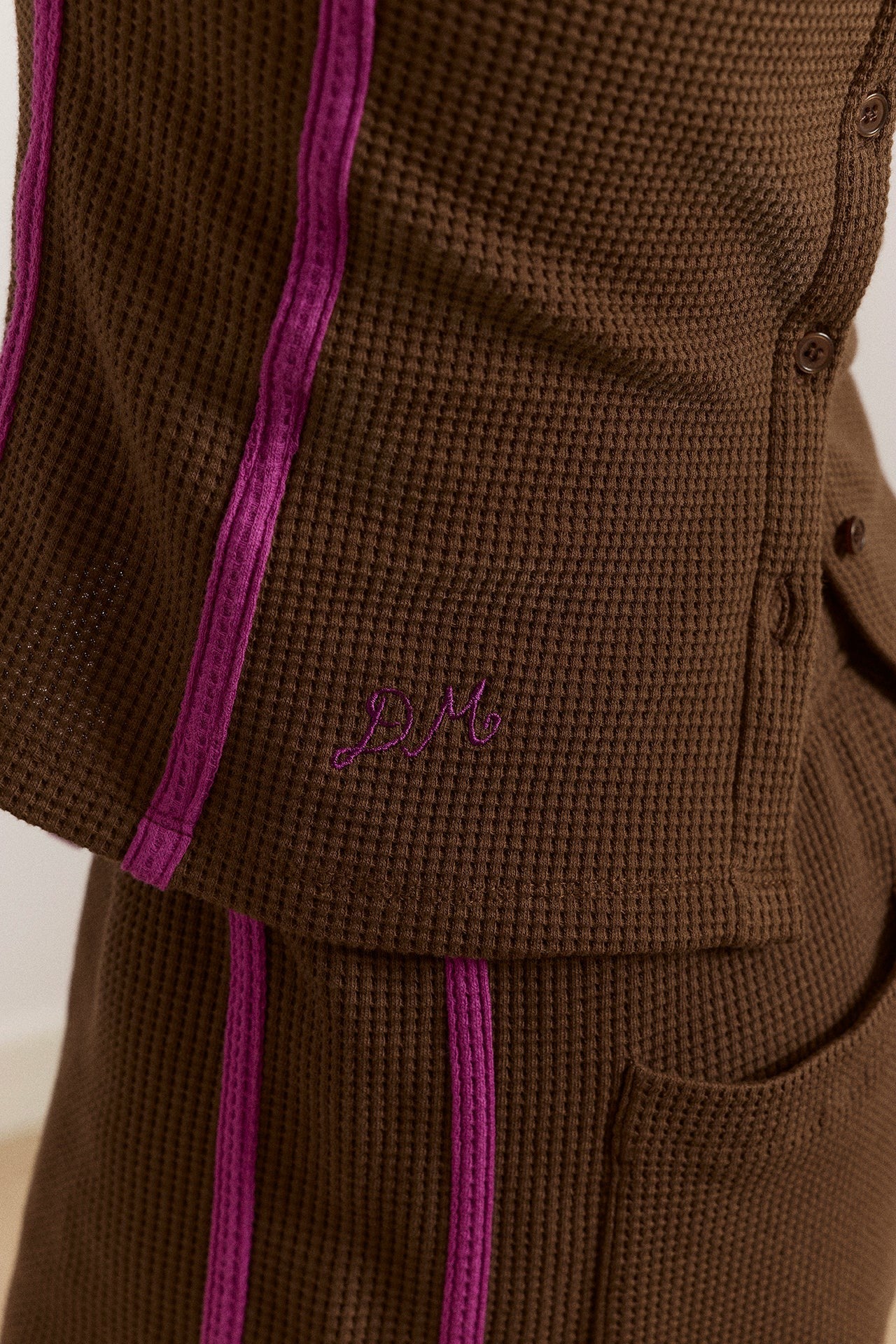 Damson Madder trina waffle tank- choc