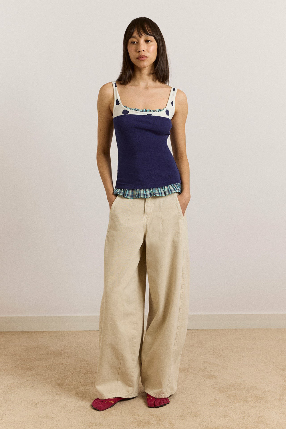 Damson Madder idelle jersey top - navy
