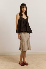 Damson Madder stella ruffle cami - black