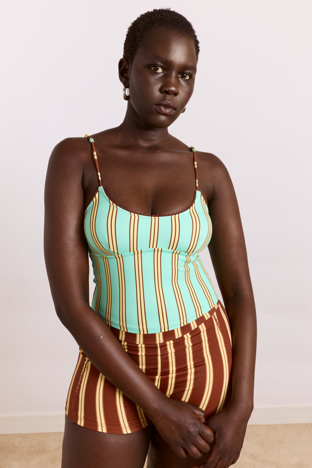 Damson Madder trudi tankini top - mint stripe print