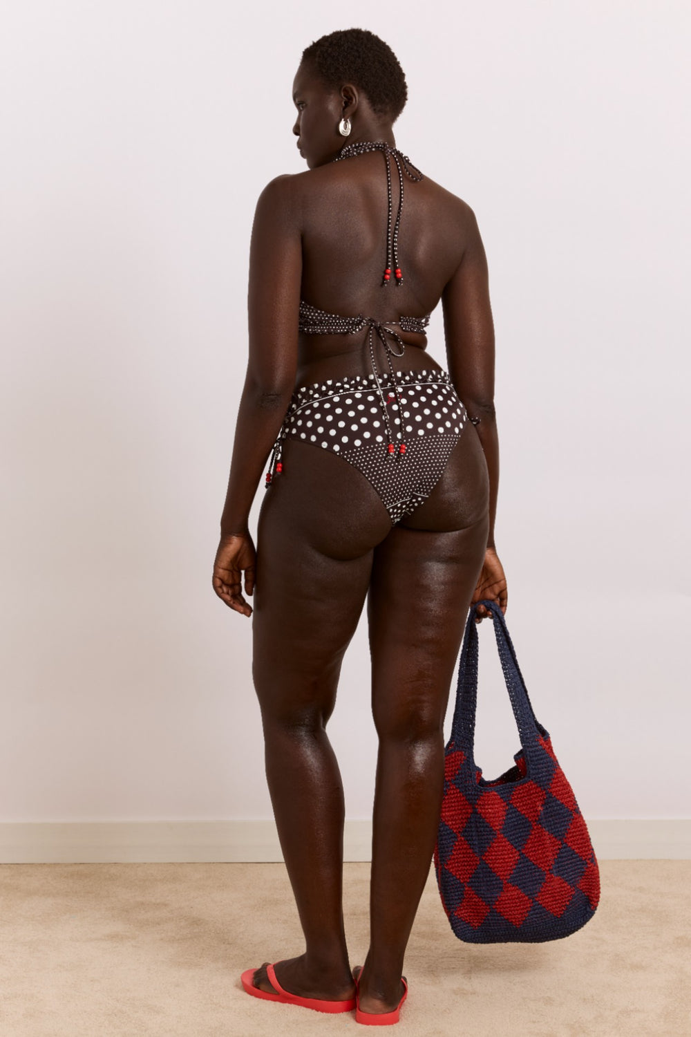 Damson Madder cove bikini top - spot stripe print