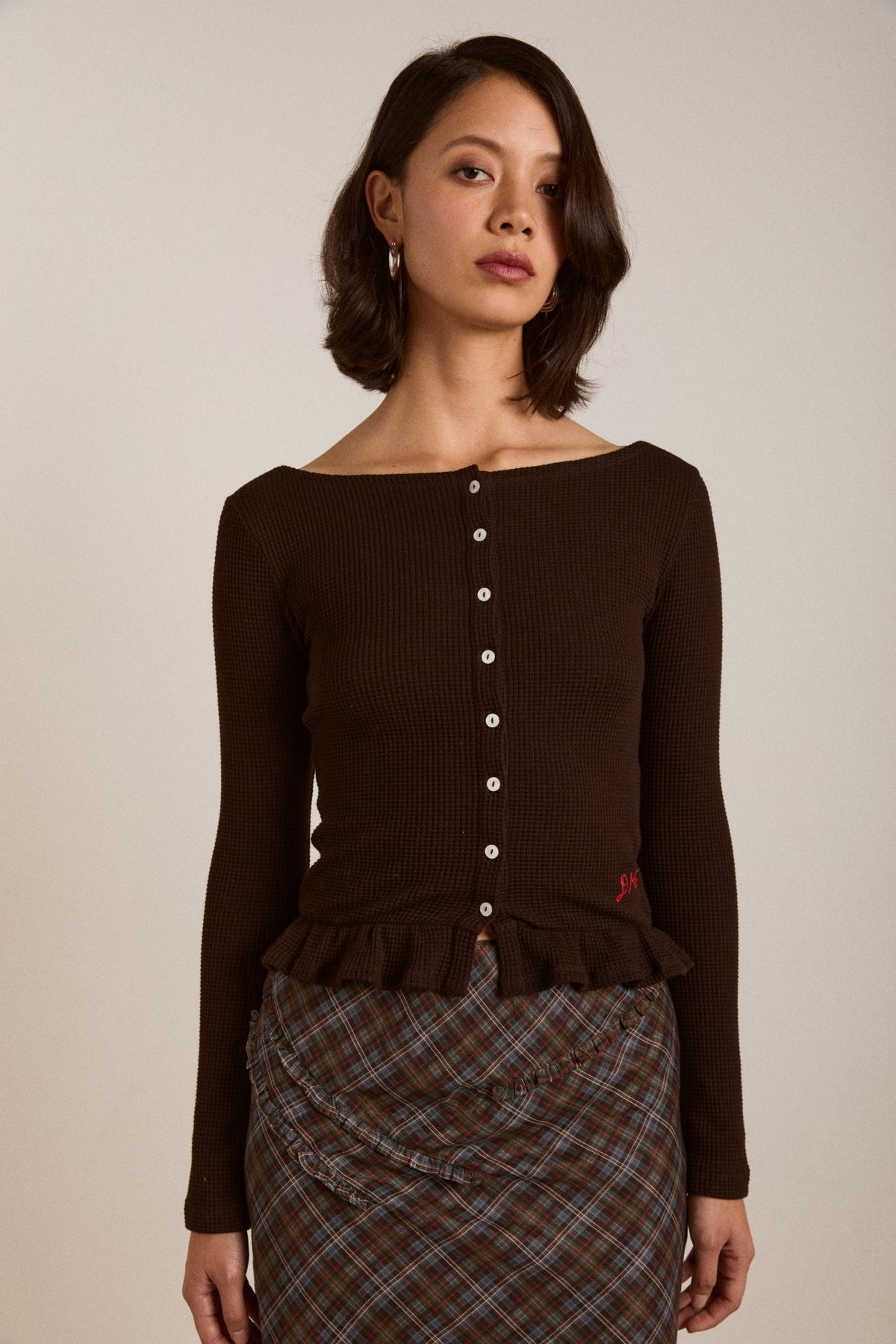 Damson Madder marjorie waffle top