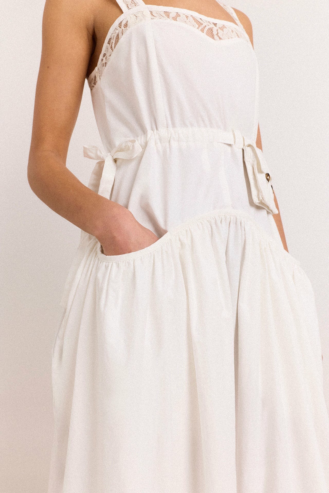 Damson Madder campbell midi dress - white