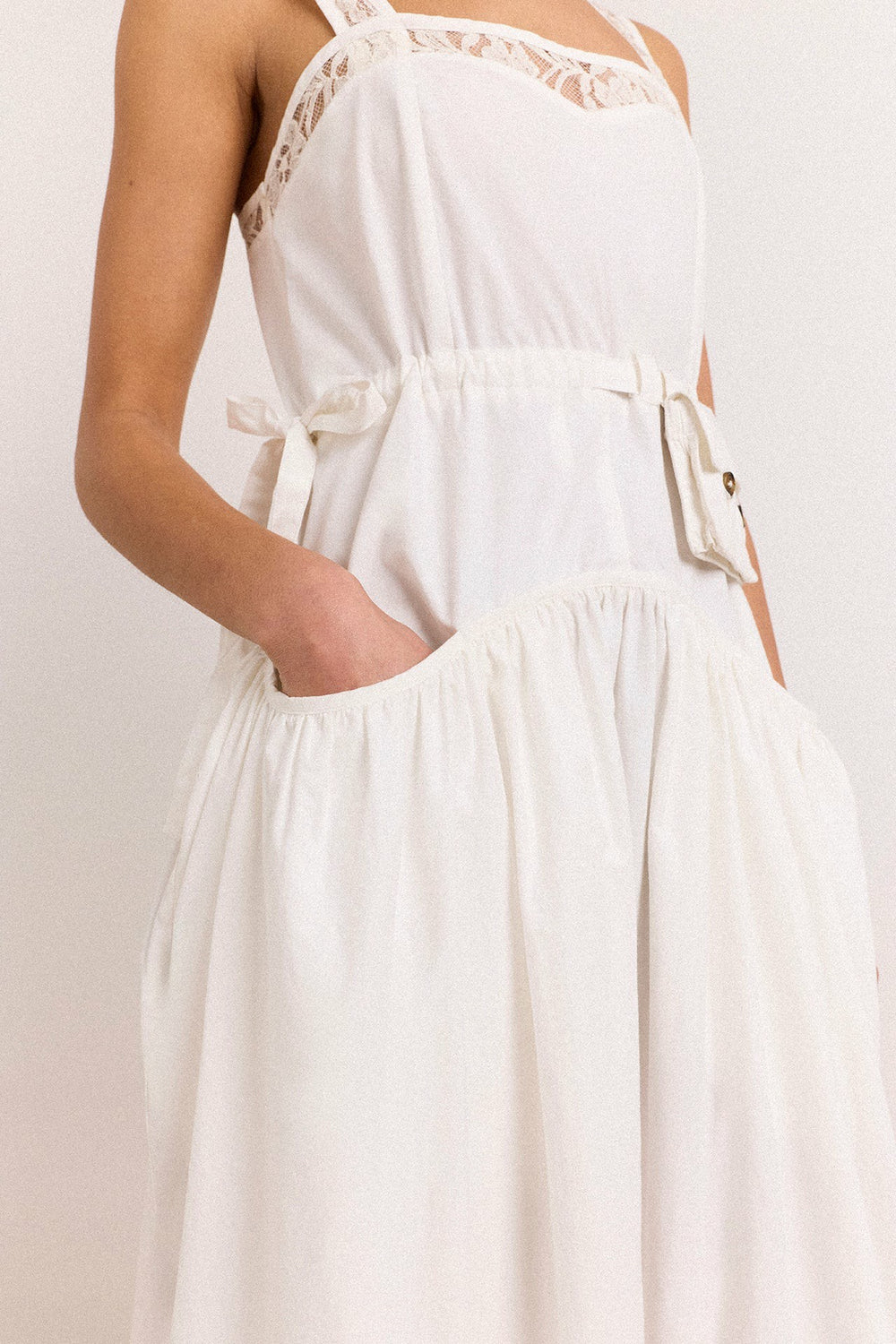 Damson Madder campbell midi dress - white