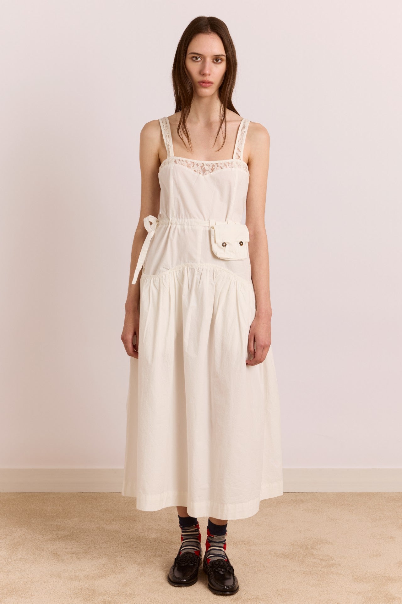 Damson Madder campbell midi dress - white