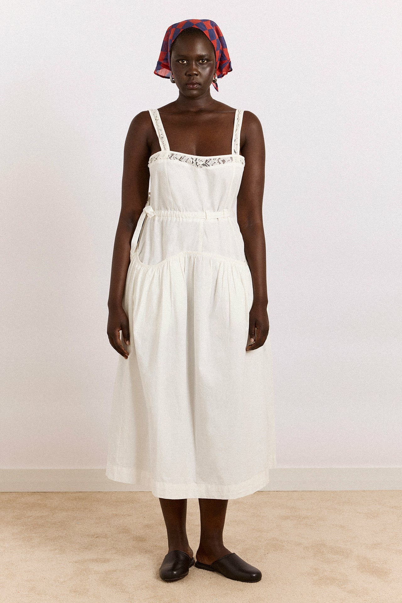 Damson Madder campbell midi dress - white