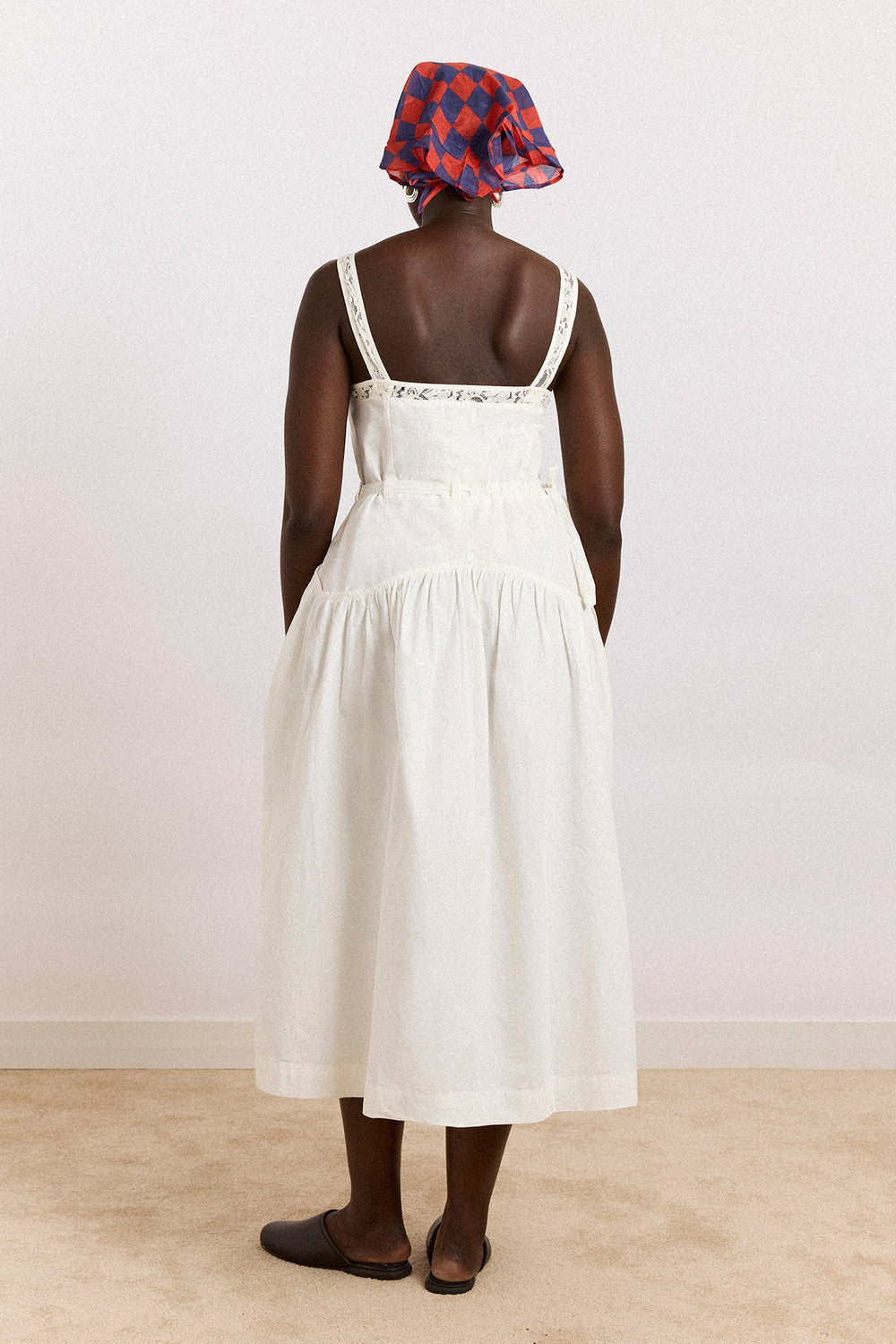Damson Madder campbell midi dress - white