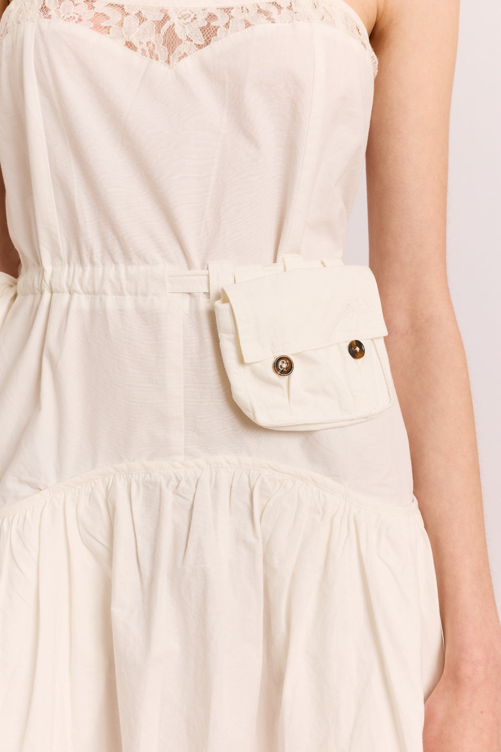 Damson Madder campbell midi dress - white