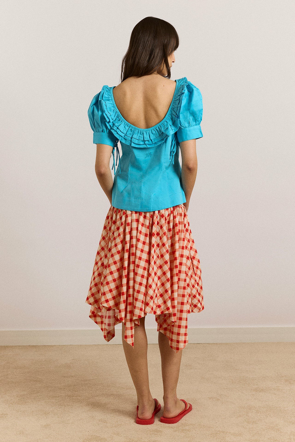 Damson Madder lilo hanky hem multiwear skirt/dress- red gingham
